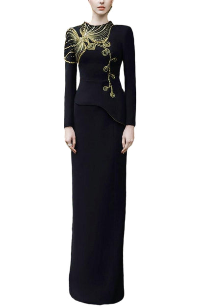 ORCHID EMBELLISHED OPEN BACK DRESS