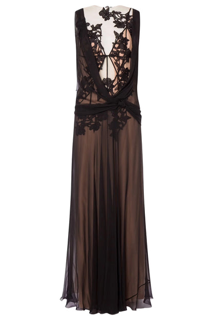 ORGANIC CHIFFON MACRAMÉ RAMAGE DRESS