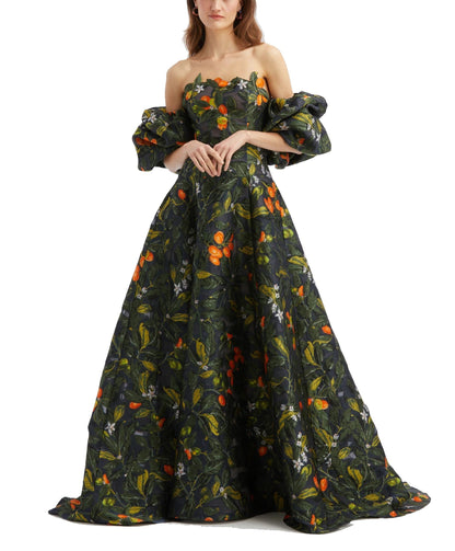 OFF-SHOULDER PUFF GOWN