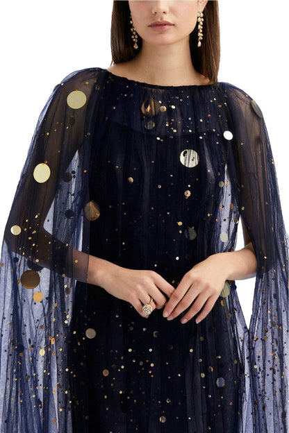 SEQUIN & BEAD EMBROIDERED FIREFLY CAFTAN