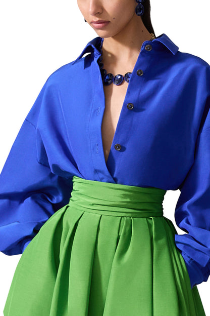 OVERSIZED TIE-FRONT SHIRT