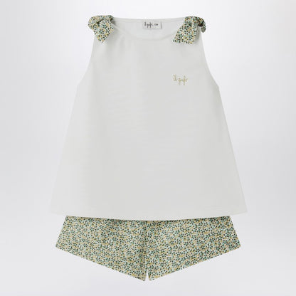 Two-piece White Set In Liberty Fabric