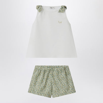 Two-piece White Set In Liberty Fabric