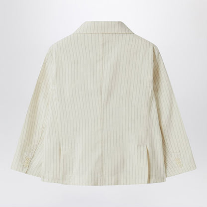 Double-breasted Jacket In Pinstriped Cotton
