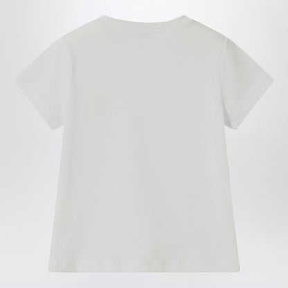 White T-shirt With Embroidered Logo