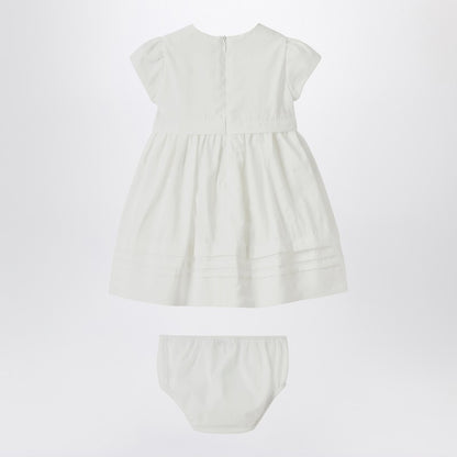 White Dress With Culotte In Viscose Poplin