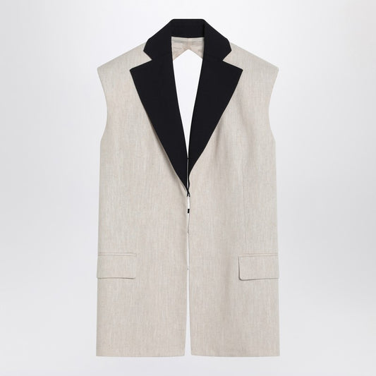 Linen Waistcoat With Open Back