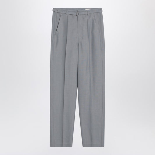 Grey Mélange Trousers With Belt