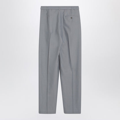 Grey Mélange Trousers With Belt