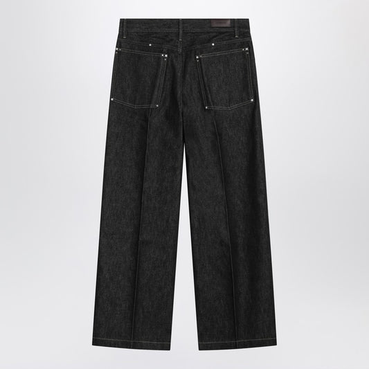 Slate-colored jeans with studs