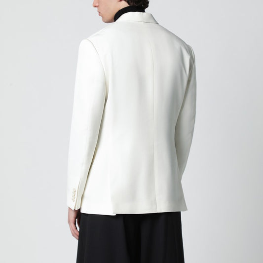 White viscose double-breasted suit