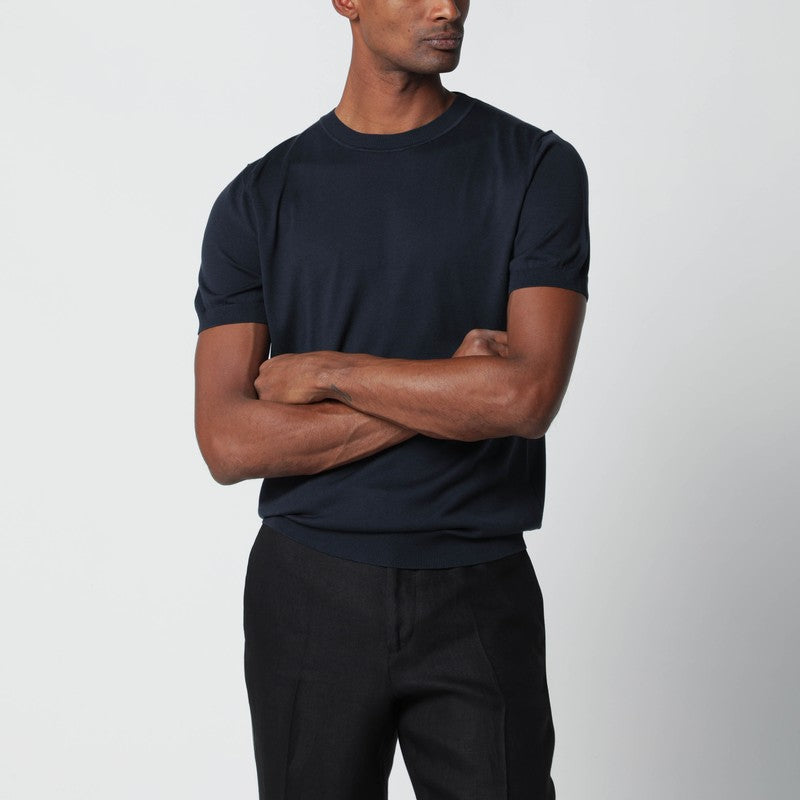 Blue wool-blend knit