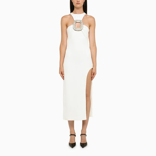 White Asymmetrical Midi Dress