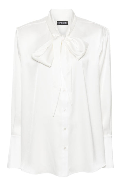 Bow-Detail Satin Shirt