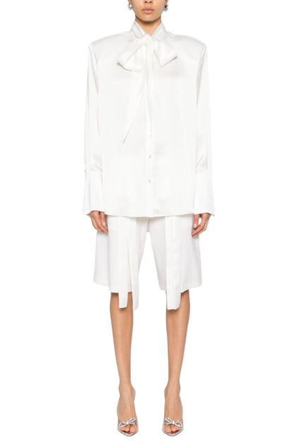Bow-Detail Satin Shirt
