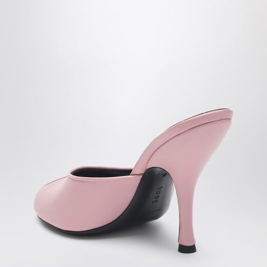 Date pink leather mules
