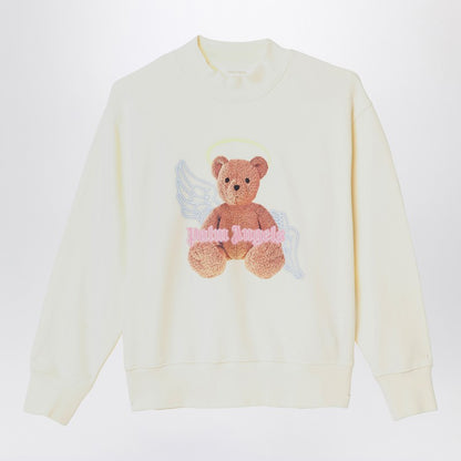 Ivory Cotton Sweatshirt With Logo Print