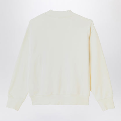 Ivory Cotton Sweatshirt With Logo Print