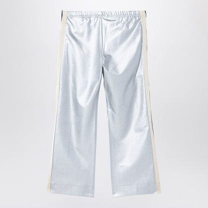 Silver Trousers With Logo
