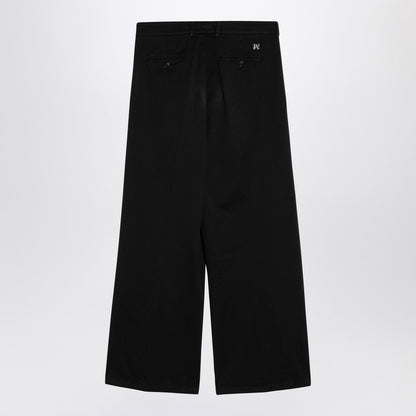 Black Cotton Wide Trousers