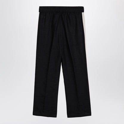 Anthracite Grey Linen Sports Trousers