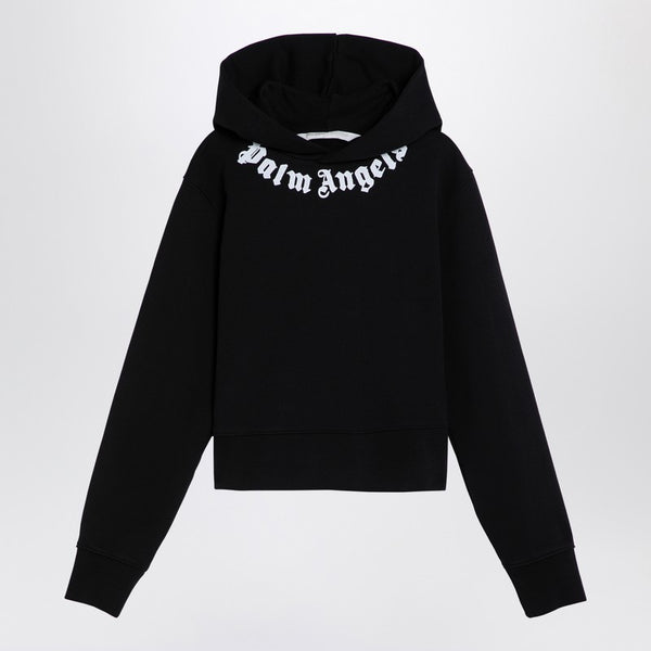 Black Cotton Hoodie With Logo