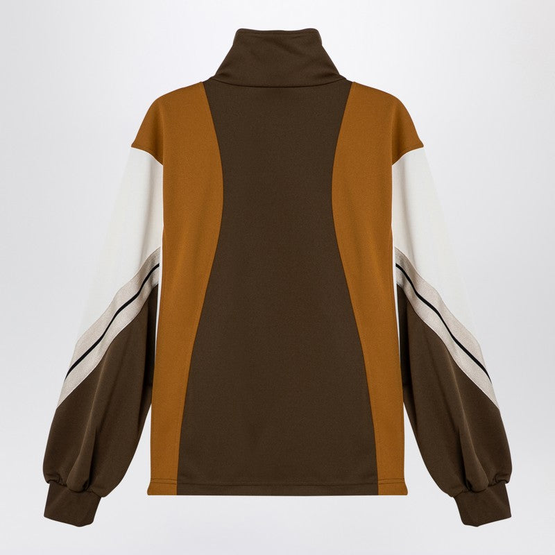 Sweatshirt Over Colour-Block Brown/Ochre