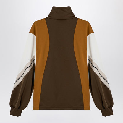 Sweatshirt Over Colour-Block Brown/Ochre