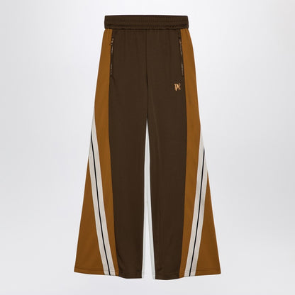 Brown/Ochre Colour-Block Wide Trousers