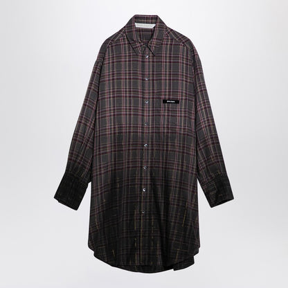 Checkered Chemisier Dress With Logo