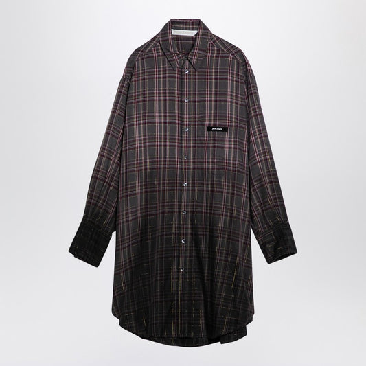 Checkered Chemisier Dress With Logo