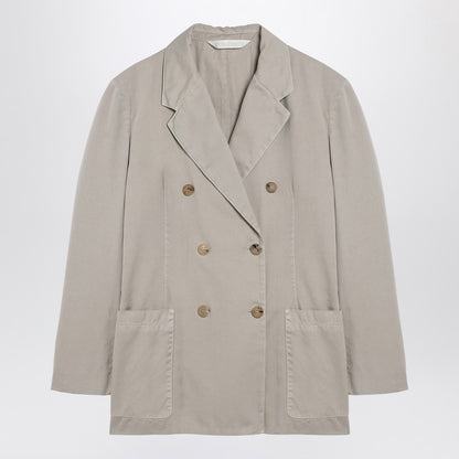 Beige Double-Breasted Cotton Jacket