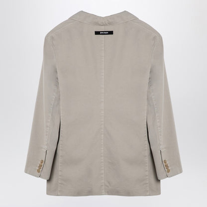 Beige Double-Breasted Cotton Jacket