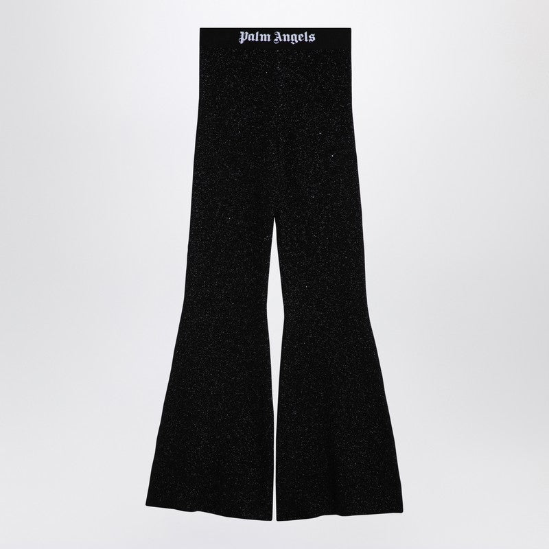 Black Lurex Viscose Blend Trousers