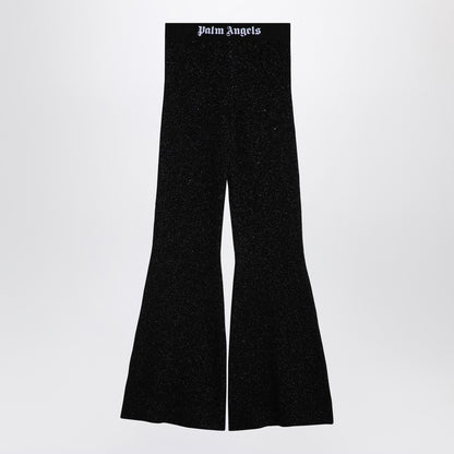 Black Lurex Viscose Blend Trousers