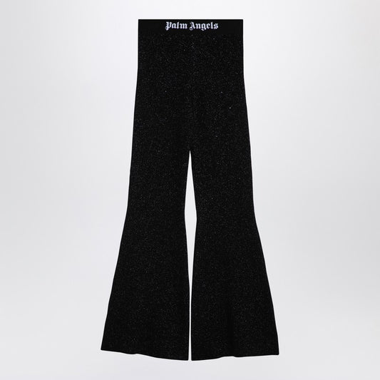Black Lurex Viscose Blend Trousers