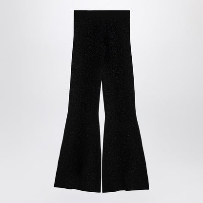 Black Lurex Viscose Blend Trousers