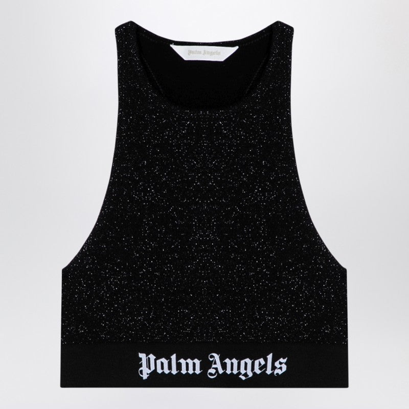 Black Lurex Top In Viscose Blend