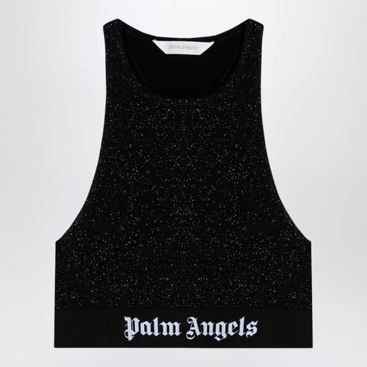 Black Lurex Top In Viscose Blend