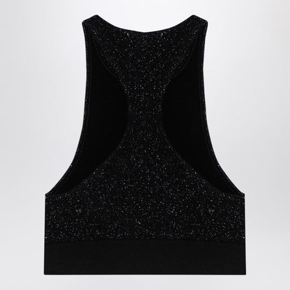 Black Lurex Top In Viscose Blend