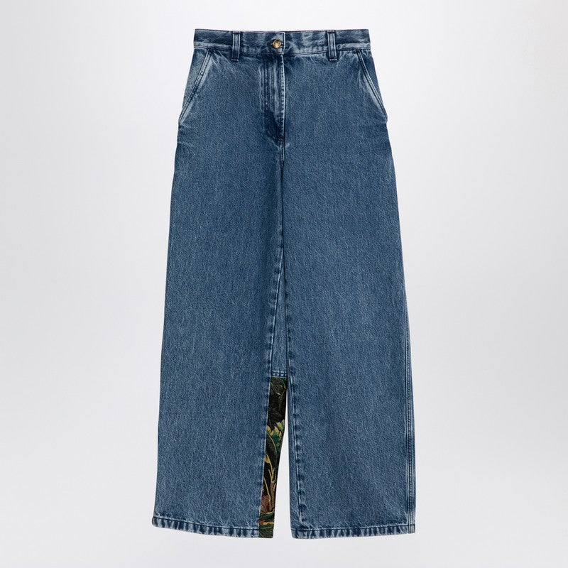 Baggy Jeans With Jungle Insert