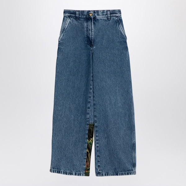 Baggy Jeans With Jungle Insert
