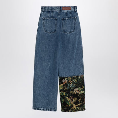 Baggy Jeans With Jungle Insert