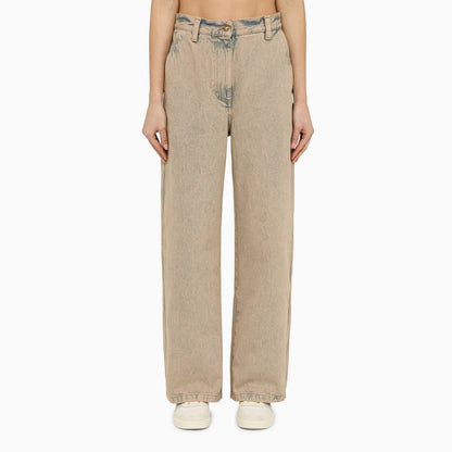 Wide jeans in pinkish denim
