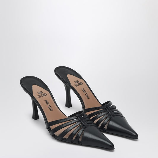 Black Leather Mule Nadia