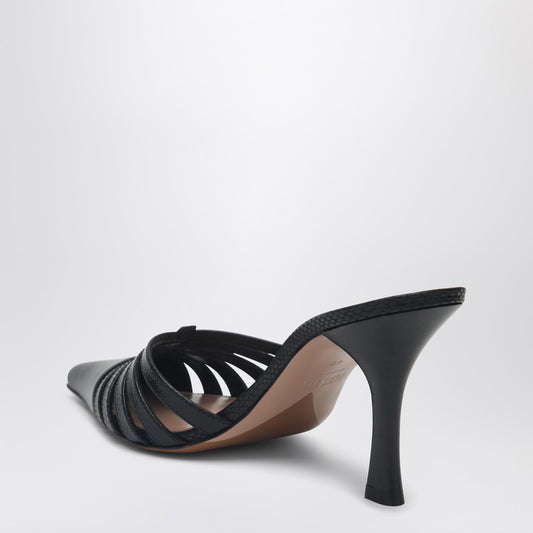 Black Leather Mule Nadia