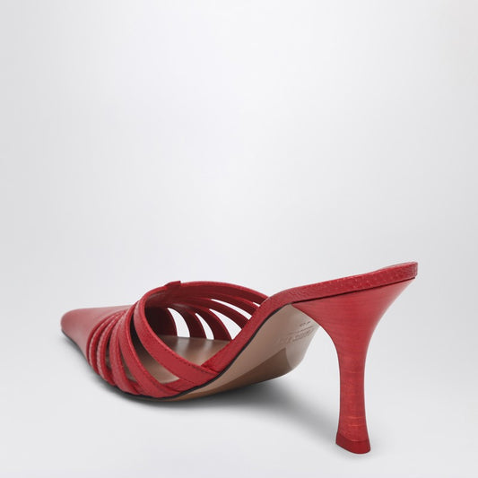 Red Leather Mule Nadia