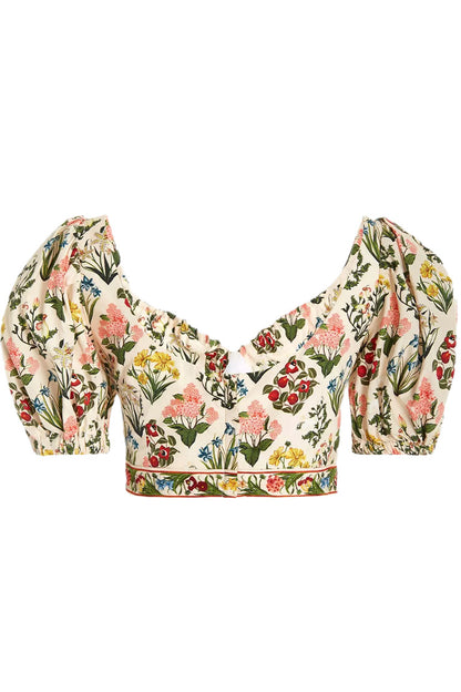PALMAROSA FLORAL COTTON CROP TOP