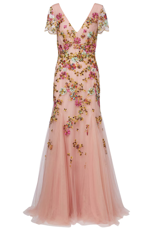 POLINA EMBROIDERED TULLE GOWN