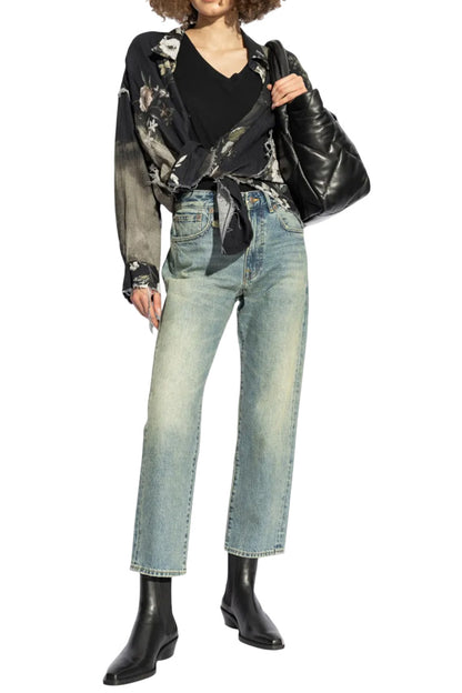 Logo-Appliqué Straight Jeans